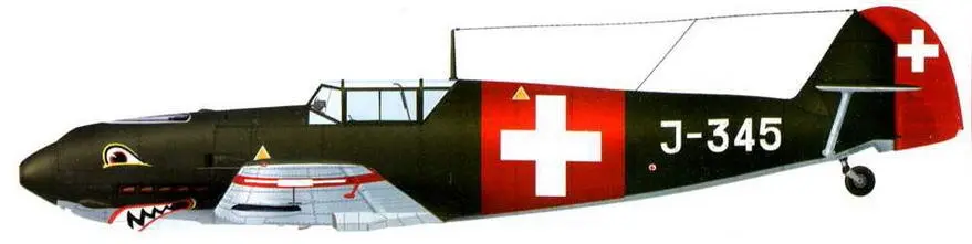 Bf 109E3 зав 2386 из 21й авиароты ВВС Швейцарии Эммен май 1940 г - фото 142