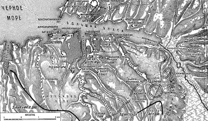 Окрестности Севастополя и укрепления к началу осады Внутри Михайловской - фото 8