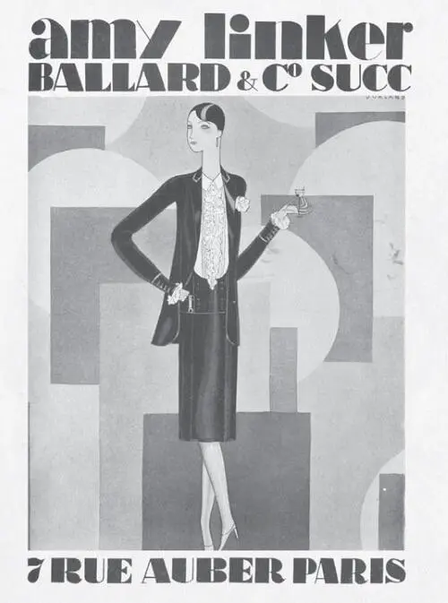 Реклама женского смокинга Дома моды Amy Linker Журнал Vogue Paris 1926 - фото 87