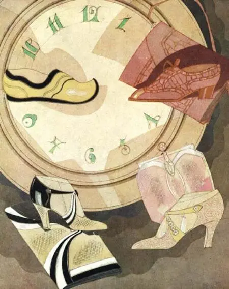 Реклама туфель компании Perugia Журнал Femina 1927 г Архив О А - фото 162