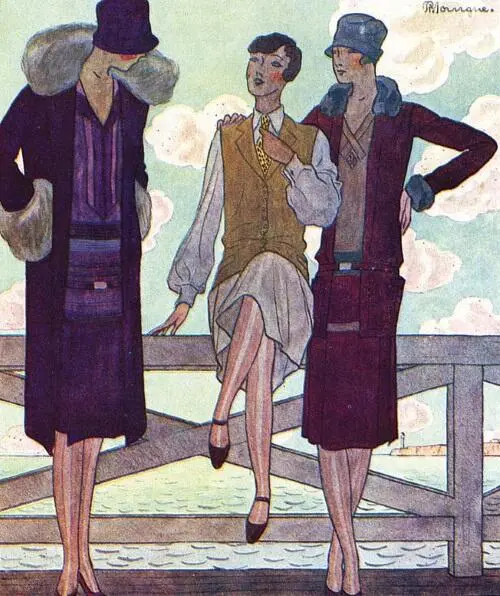 Дневной костюм и манто от Жана Пату Журнал Femina 1926 Архив О А - фото 231