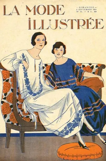 Летние ансамбли в пейзанском вкусе Обложка журнала La Mode Illustree 1923 - фото 293