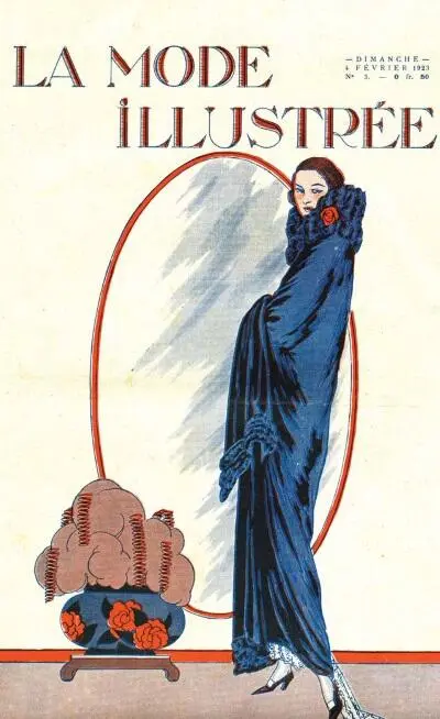 Дама в вечернем наряде Обложка журнала La Mode Illustree 1923 Архив О А - фото 309