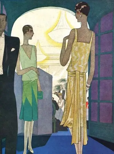 Реклама вечерних ансамблей от Дома моды Chantal Журнал Femina 1927 Архив О - фото 310