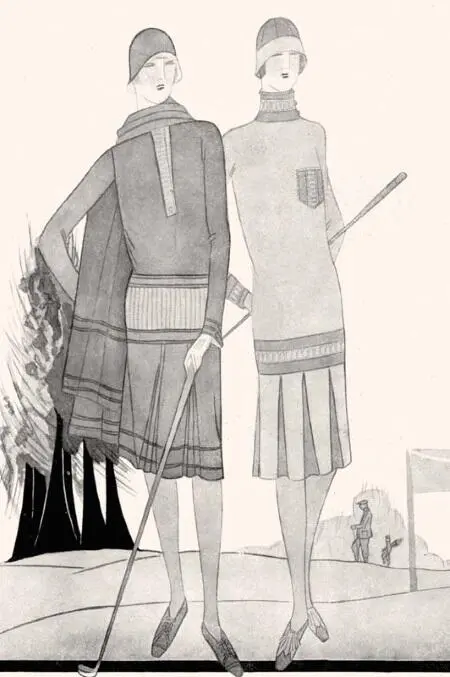 Реклама трикотажа от Kodier для костюмов для гольфа Журнал Femina 1925 - фото 484