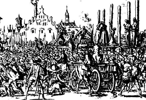 Ян Люкен Офорт из серии Испанские аутодафе 1700 г На том же самом - фото 25