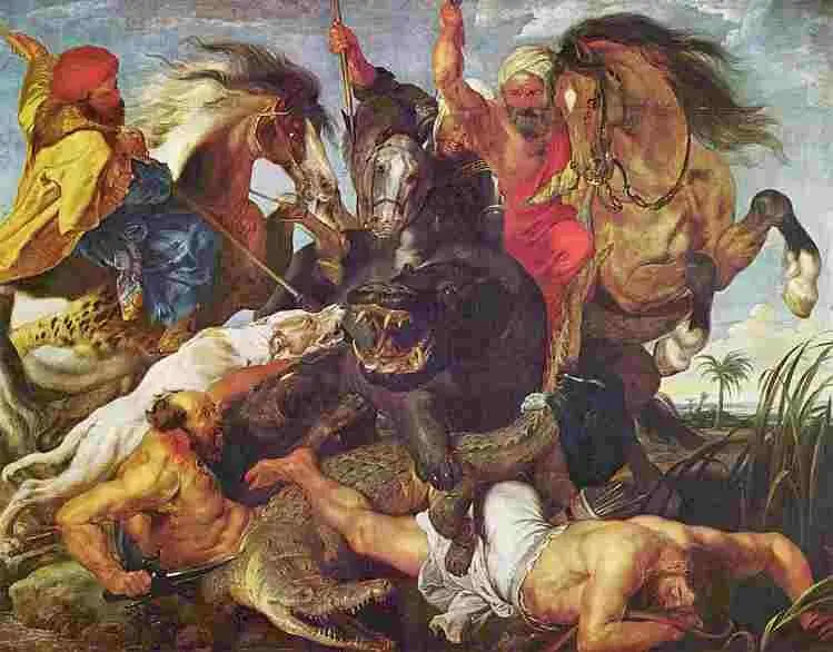 Питер Пауэл Рубенс Охота на гиппопотамов и крокодилов 16151616 гг Старая - фото 78