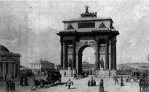 Осип Бове Триумфальные ворота в Москве 18271834 гг Гравюра Петровский - фото 481