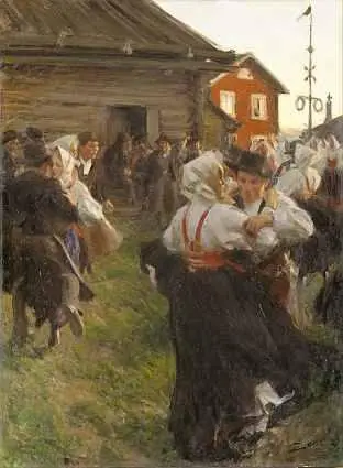 Андерс Цорн Танец в Иванову ночь 1897 г Национальный музей Стокгольм - фото 616