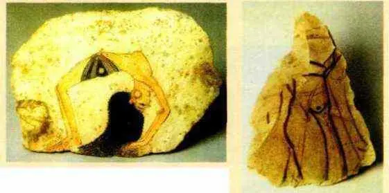 Акробатка Набросок женской фигуры Рисунки на обломках известняка Рисунки на - фото 74