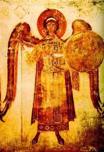 Феофан Грек Архангел Михаил Фреска в куполе церкви Спаса Преображения XIV в - фото 502