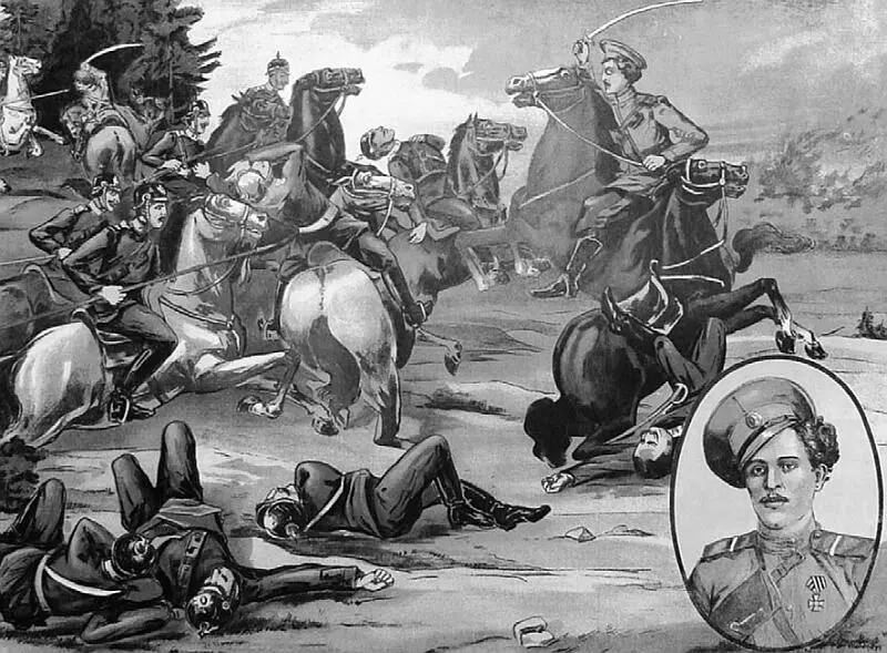 Геройский подвиг Козьмы Крючкова Литография 1914 г Вот стандартное описание - фото 32