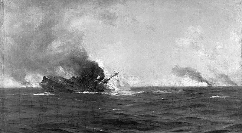 Гибель крейсера Шарнхорст во время Фолклендского боя 8 декабря 1914 г - фото 37