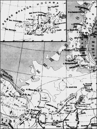 Карта акватории Баренцева моря Новой Земли и Земли ФранцаИосифа С этой - фото 279