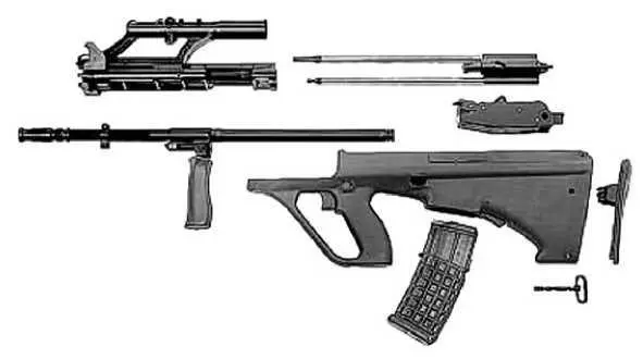 Неполная разборка винтовки Steyr AUG Штурмовая винтовка AUG A2 - фото 144