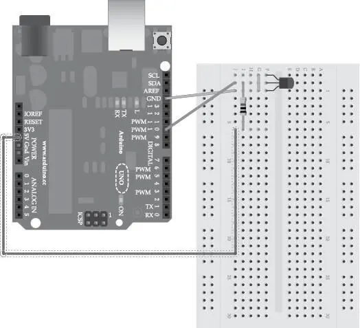 Рис 83Схема подключения DS18B20 к Arduino Для датчика температуры компании - фото 58