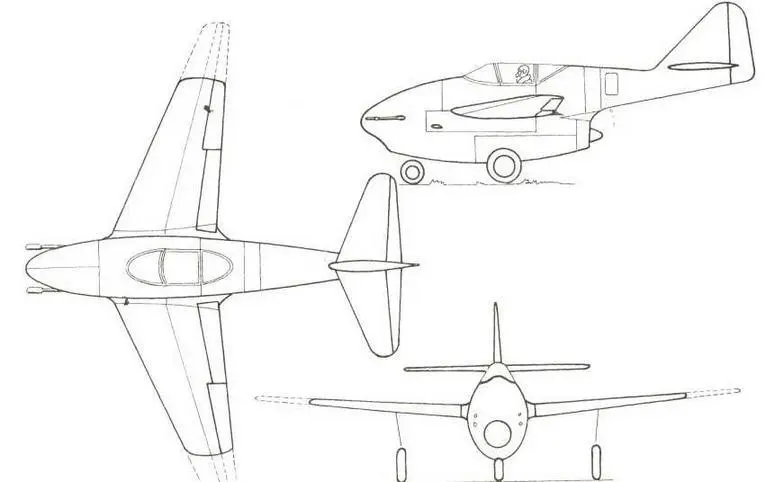 Проект Мессершмитта Р10922 истребитель с одним ТРД от 3 июля 1943 г - фото 101