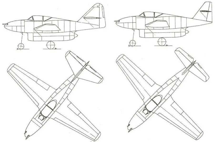 Р1095 с деревянным крылом и хвостовым оперением от Me 262 слева Р1095 с - фото 110