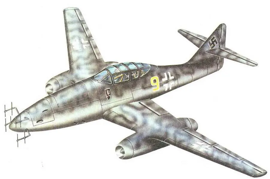 Ночной истребитель Мессершмитт Me 262 В2а На рисунке с временной РЛС FuG - фото 147