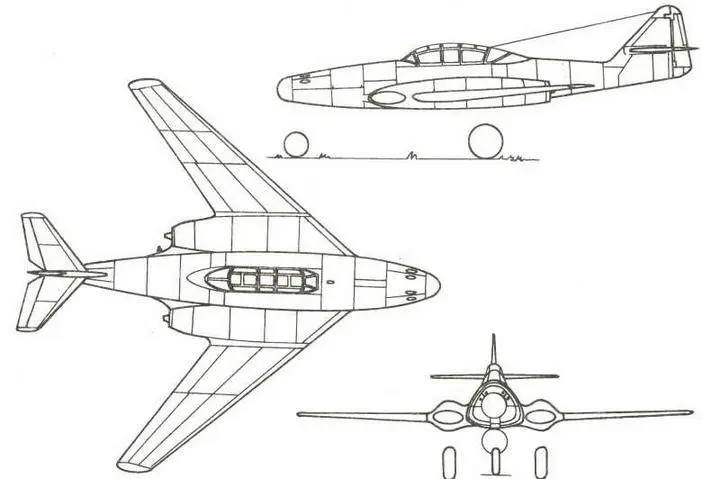 Мєссершмитт Me 262 е двигателями HeS 011 двухместный Трехместный ночной - фото 181