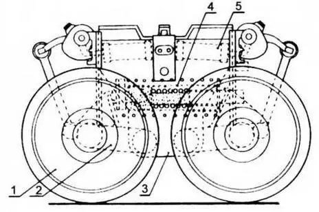 Тележка подвески 1 опорный каток 2 балансир 3 кронштейн 4 - фото 11