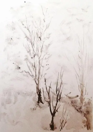 Светлана Курочкина Весна Акварель бумага 14 х 24 2016 И вновь сошлись - фото 4