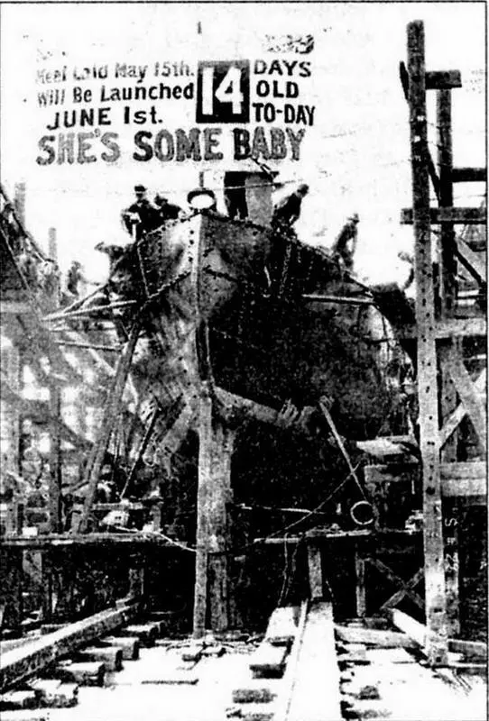 Эсминец DD139 Уорд на верфи ВМФ в МэрЛйленде Калифорния 1 июня 1918 г - фото 81
