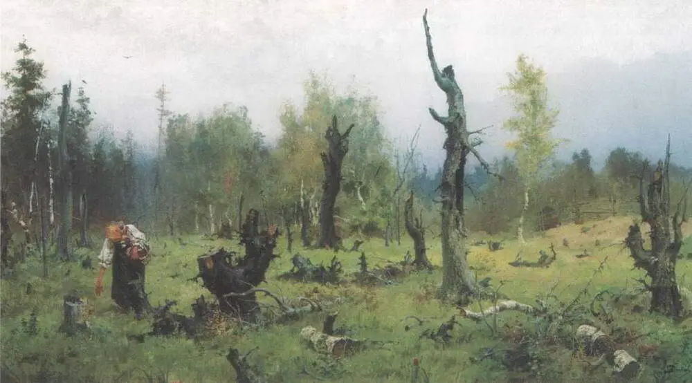 Горелый лес 1881 Государственная Третьяковская галерея Москва Река - фото 69