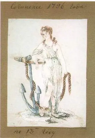 Надежда Аллегория 1796 Акварель Государственная Третьяковская галерея - фото 1