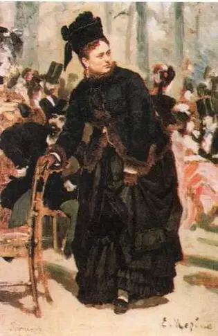 Дама опирающаяся на стул 1875 Эскиз для картины Парижское кафе - фото 12