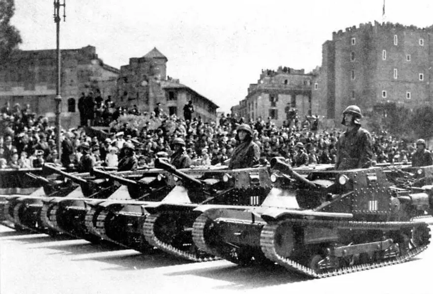 Танкетки CV335 LF на военном параде в Риме 1939 год Наступая вдоль - фото 86