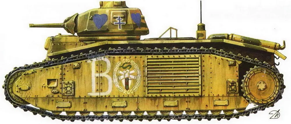 Тяжелый танк B1bis 510й танковый полк 1940 год Тяжелый огнеметный танк В2 - фото 61