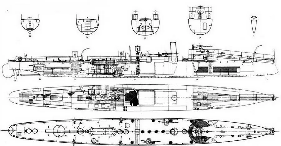 Миноносец Цзои по состоянию на 1887 г Графика Н Fock Schwarze Gesellen - фото 117