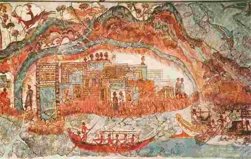 Морская экспедиция Фрагмент росписи Акротири XVI в до н э Надалеко от - фото 170