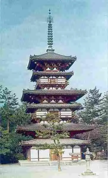 Пагода Храм Якусидзи Хэйдзё VIII в Храм Монастырь Хорюдзи Кондо VII - фото 645