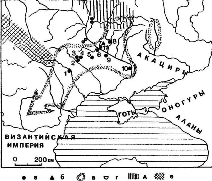 Рис 116 Формирование пеньковской культуры в V в а памятники пеньковской - фото 118