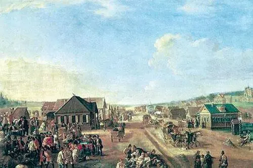 Народное гулянье в селе Алексеевском Неизвестный художник 1840е годы От - фото 201