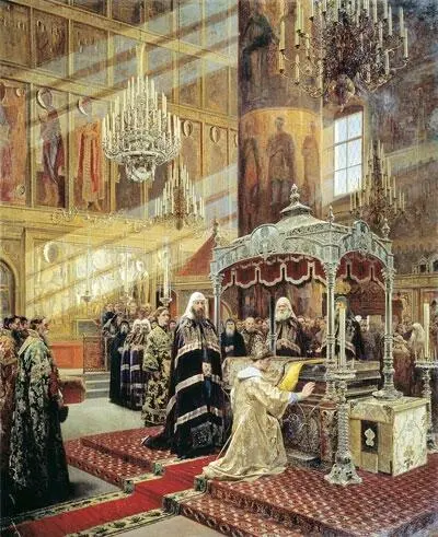 Царь Алексей Михайлович и Патриарх Никон у гроба святого митрополита Филиппа С - фото 218