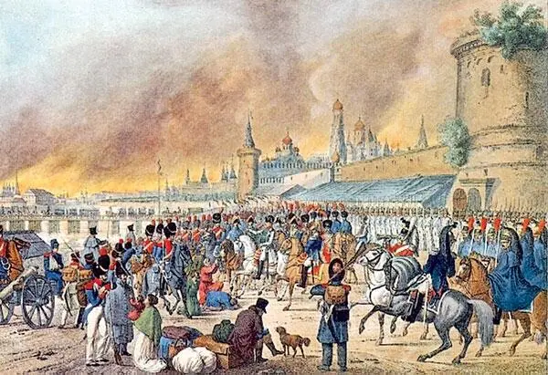 Пожар в Москве в 1812 году Неизвестный художник После пожара 1812 года храм - фото 37