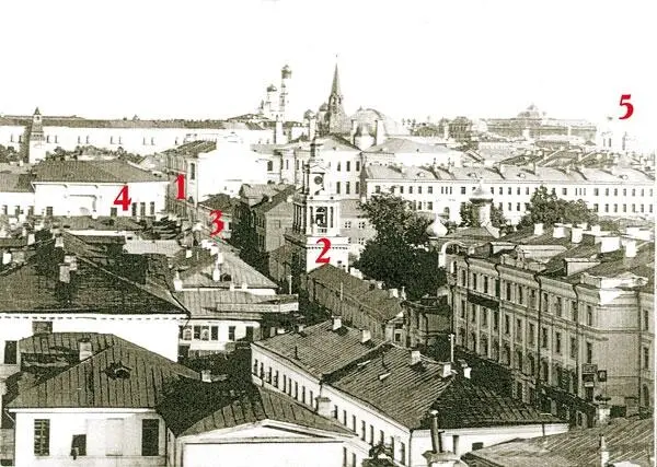 Фрагмент панорамы Москвы 1 Никитская улица 2 Никитский монастырь 3 - фото 41
