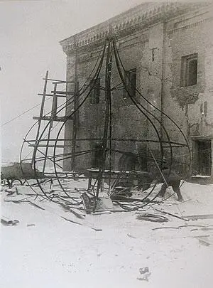 Сборка первоначальной реставрированной главы церкви Знамения Фотография 1950х - фото 76