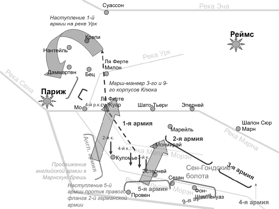 Битва на Марне Схема битвы Жозеф Жоффр Участник Франкопрусской войны - фото 89