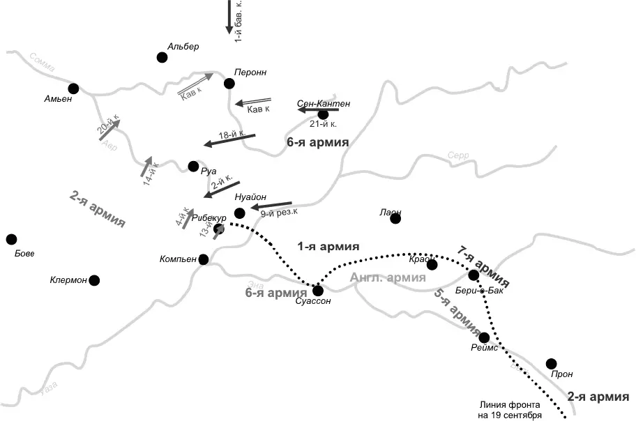 Развертывание 2й французской и 6й германской армий 1923 сентября Далее - фото 98