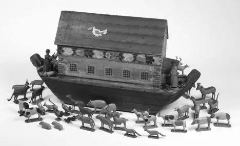 Игрушечный Ноев ковчег с фигурками животных раскрашенное дерево Примерно - фото 24