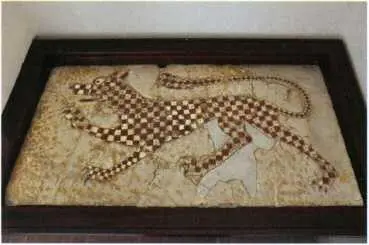 Фрагмент древней мозаики из Константинополя с фигурой борзой две такие мозаики - фото 30