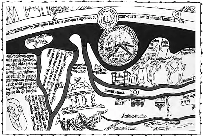 Фрагмент карты мира Mappa Mundi в Херефордском соборе около 1300 г Когда речь - фото 116