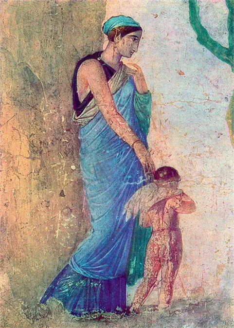Венера облаченная в голубую паллу и Амур Фреска из Дома наказанного Амура - фото 8
