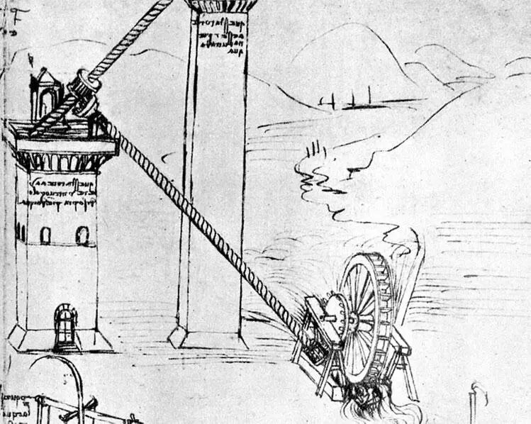 Ранние инженерные рисунки Леонардо Устройство для открытия темниц и внизу - фото 47