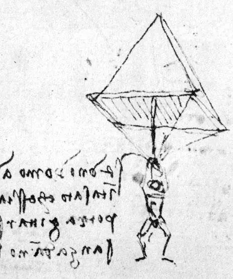 Парашют Леонардо набросок и инструкции Атлантический кодекс 1485 - фото 69