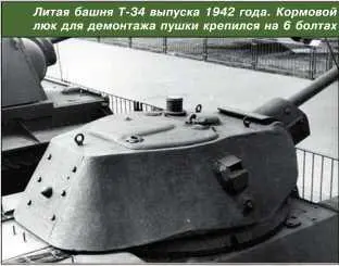 Литая башня Т34 выпуска 1942 года Кормовой люк для демонтажа пушки крепился - фото 25